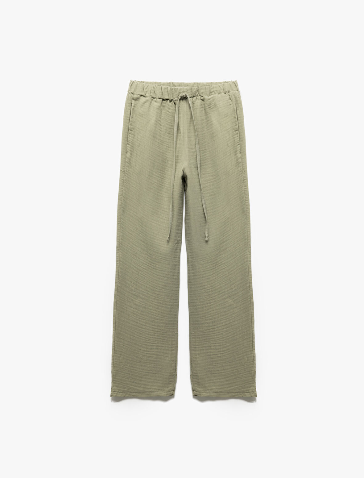 Beli Bağcıklı Cepli Rahat Kesim Pantolon