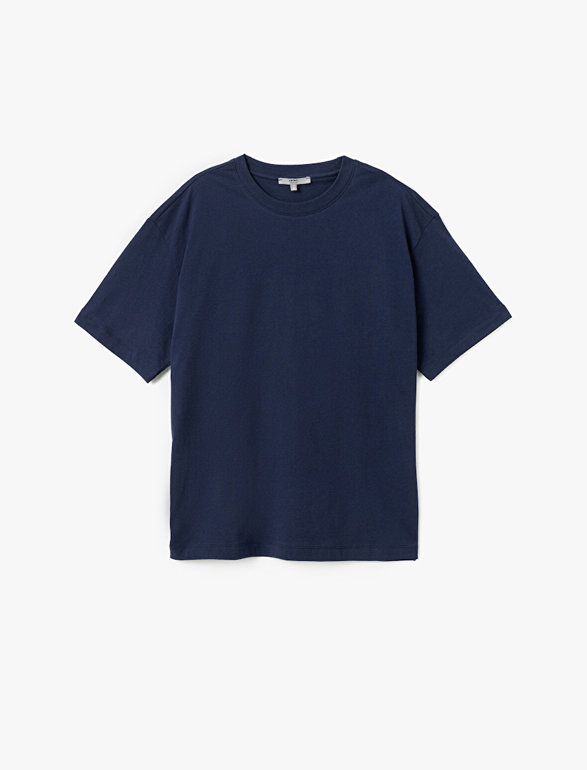Kısa Kollu Pamuklu Bisiklet Yaka Basic Oversize Tişört
