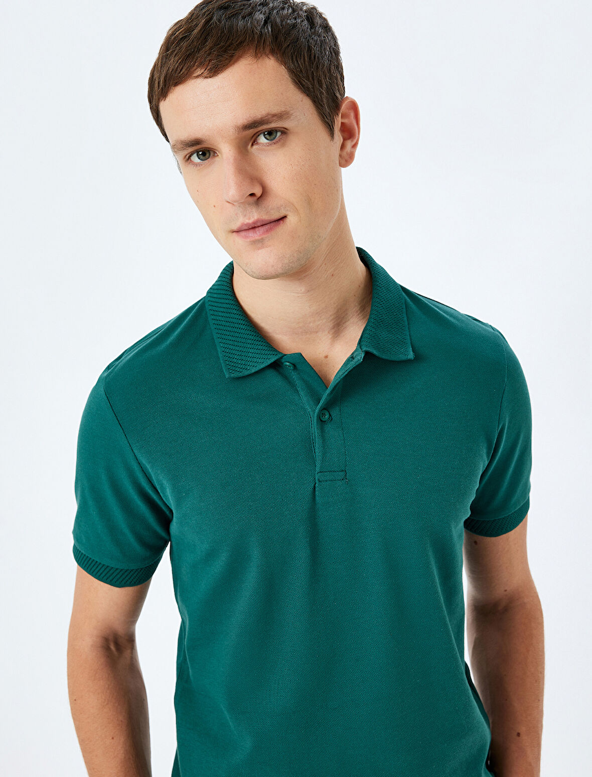 Slim Fit Kısa Kollu Pamuklu Polo Yaka Tişört