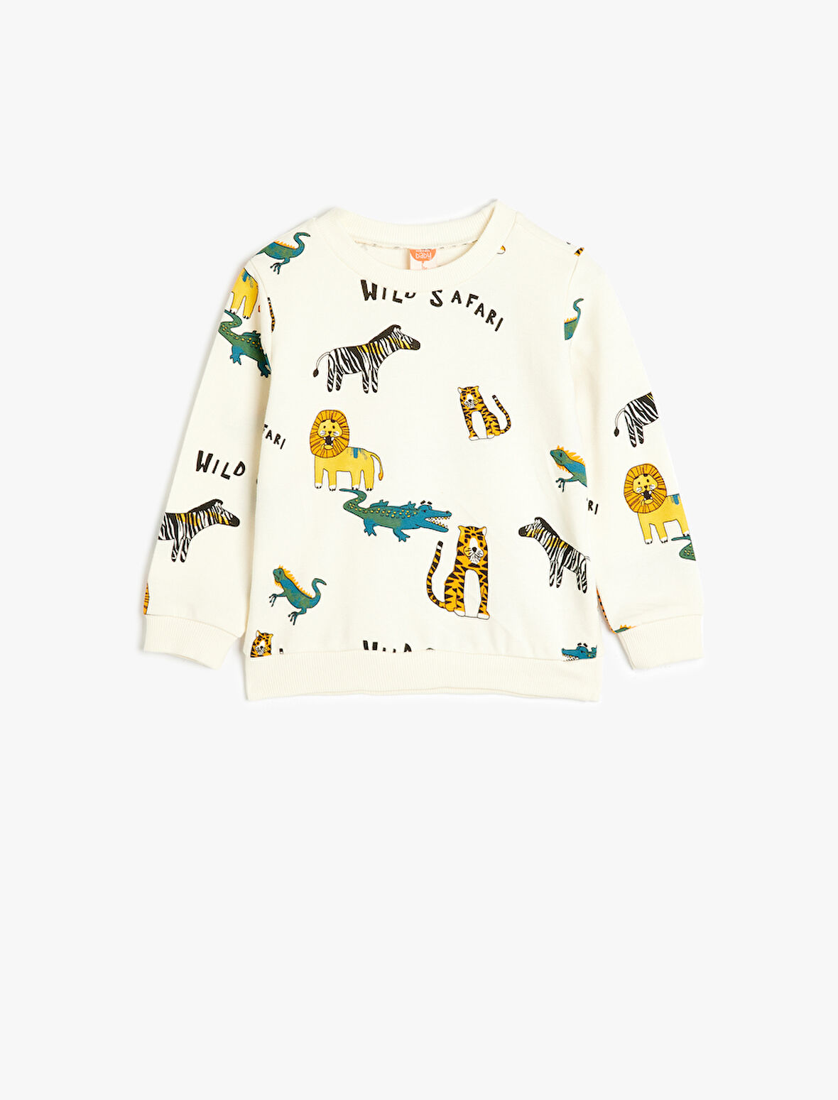 Hayvan Desenli Pamuklu Uzun Kollu Sweatshirt