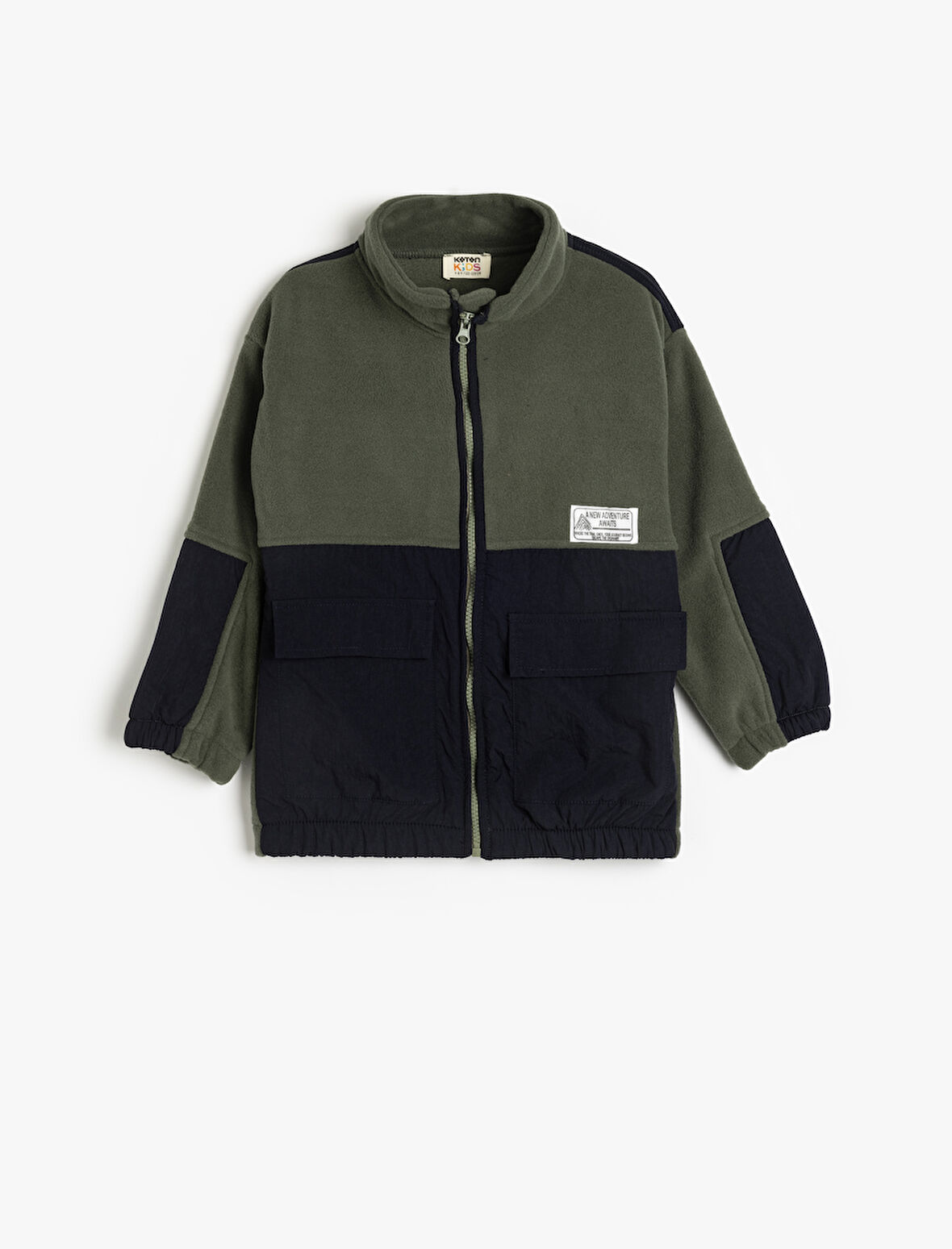 Fermuarlı Polar Sweatshirt Dik Yaka Uzun Kollu