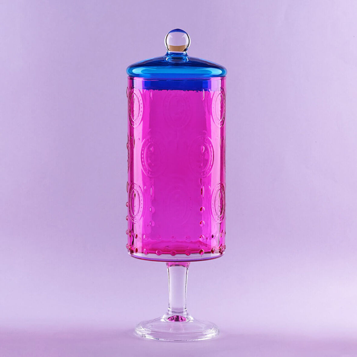 Glore Ayaklı Kase Pembe - Mavi