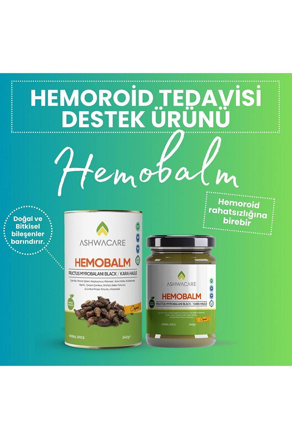 HEMOBALM - Fructus Myrobalani Black (KARA HALİLE) içeren Macun