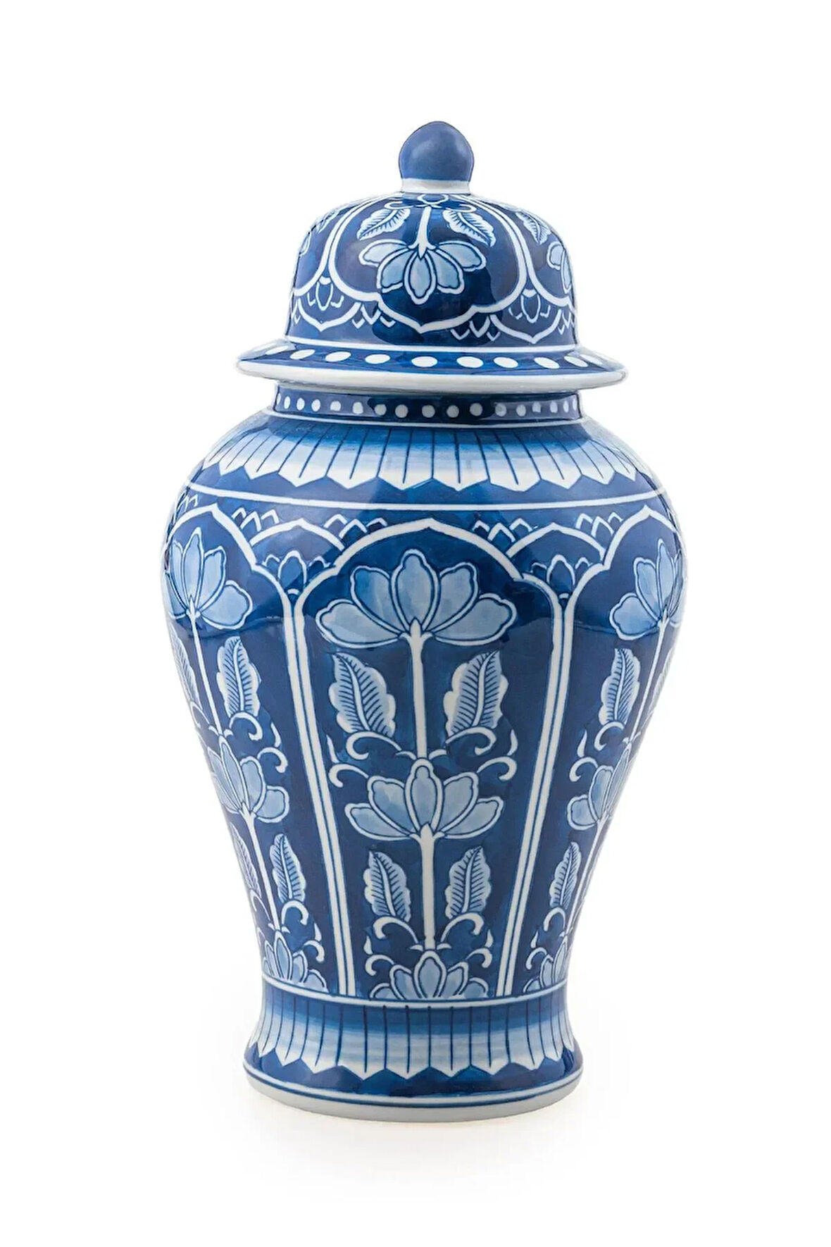 Dekoratif Kapaklı Küp Lacivert 29x29x56 cm