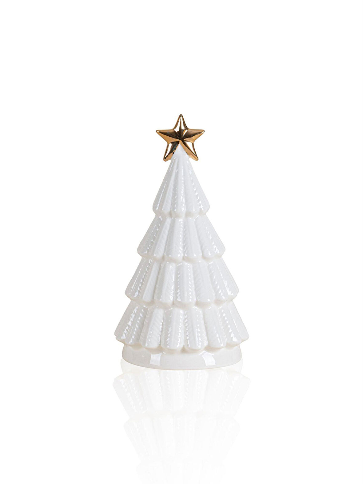 The Mia Dekoratif Led Işıklı Yılbaşı Ağacı Beyaz 8x8x14 cm SUS0121