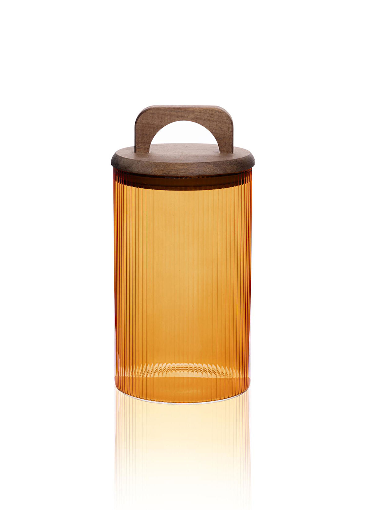 The Mia Akasya Kulplu Cam Kavanoz Amber 1000 ml
