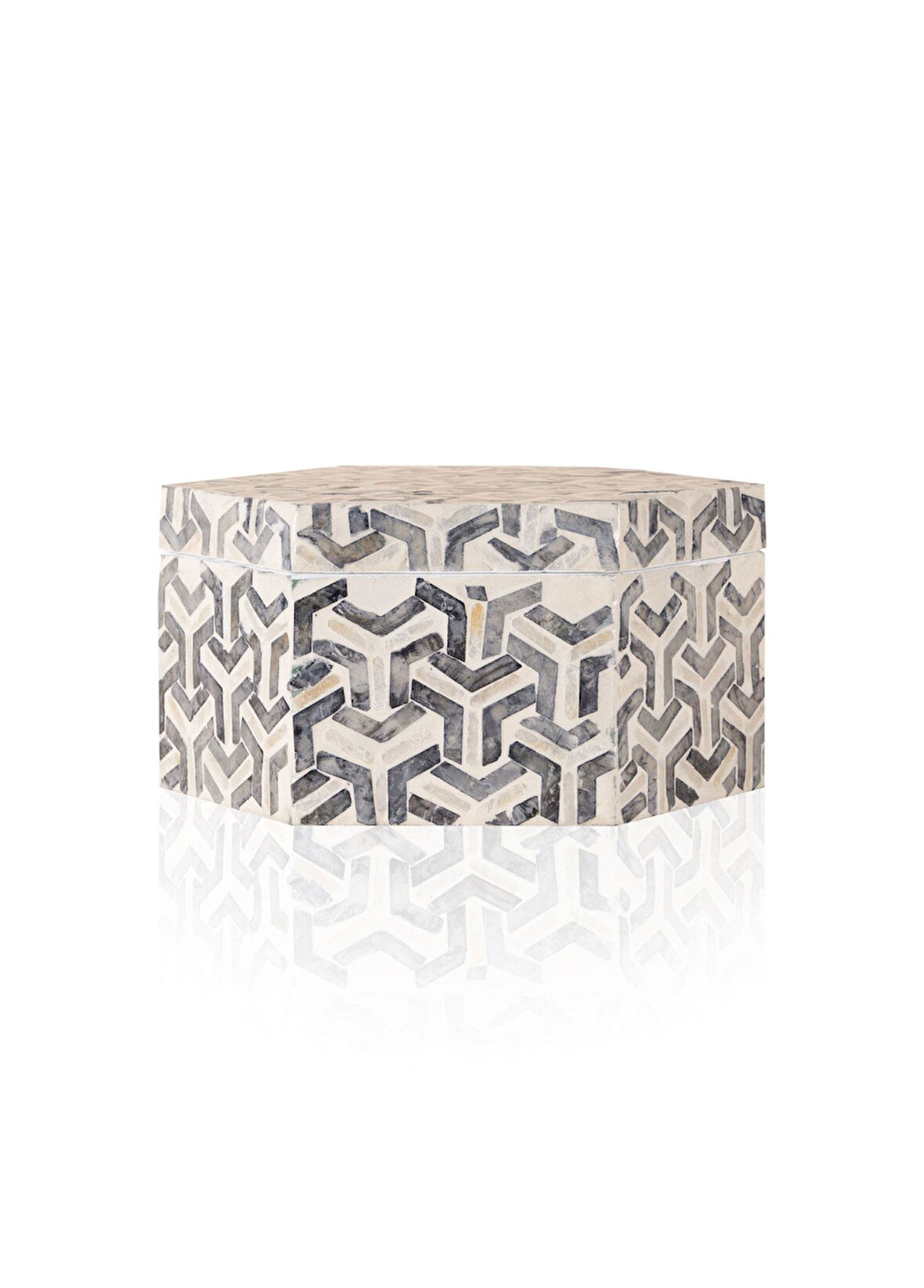 The Mia Sedef Altıgen Kutu 24x21x12 cm TLC0092