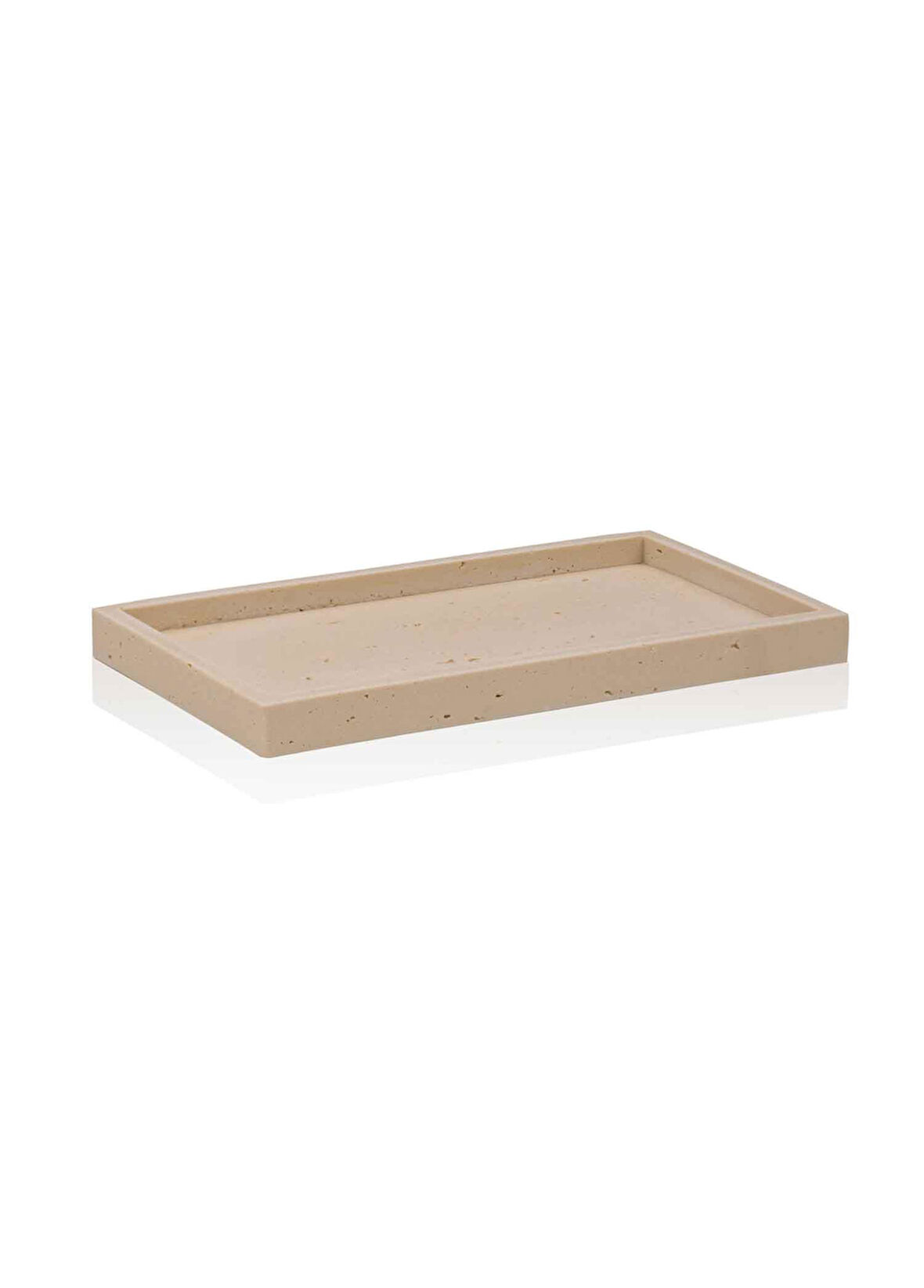 The Mia Travertine Banyo Tepsisi Bej 28x16x3 cm