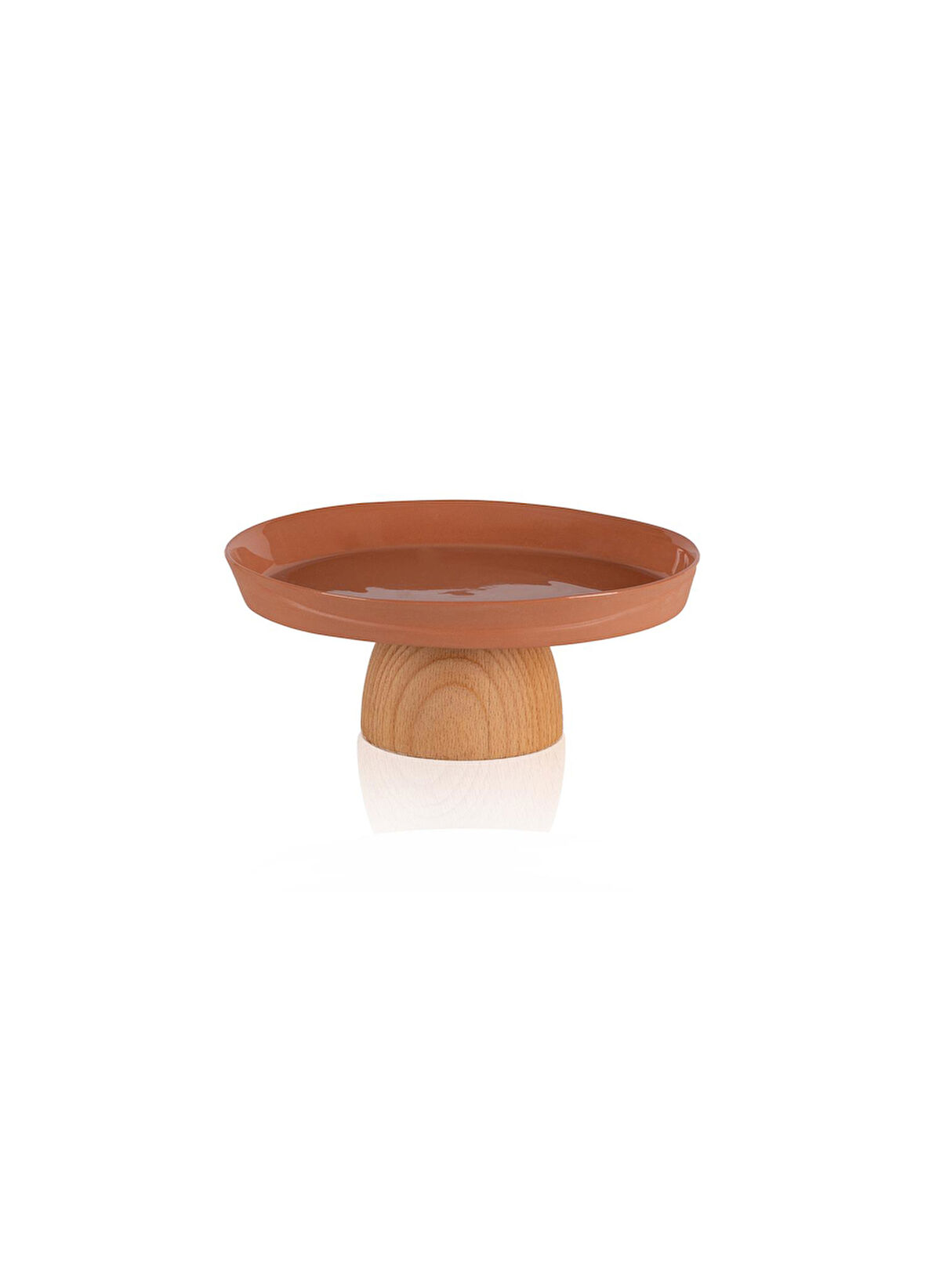 The Mia Limoges Ahşap Ayaklı Tabak Terracota 16x7 cm