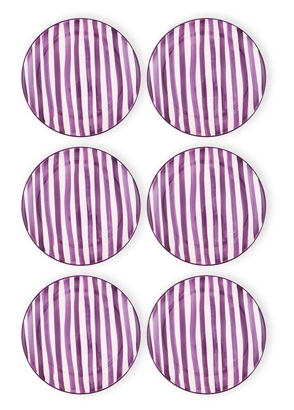 The Mia Joy Servis Tabağı 6lı Set Mor 26 cm