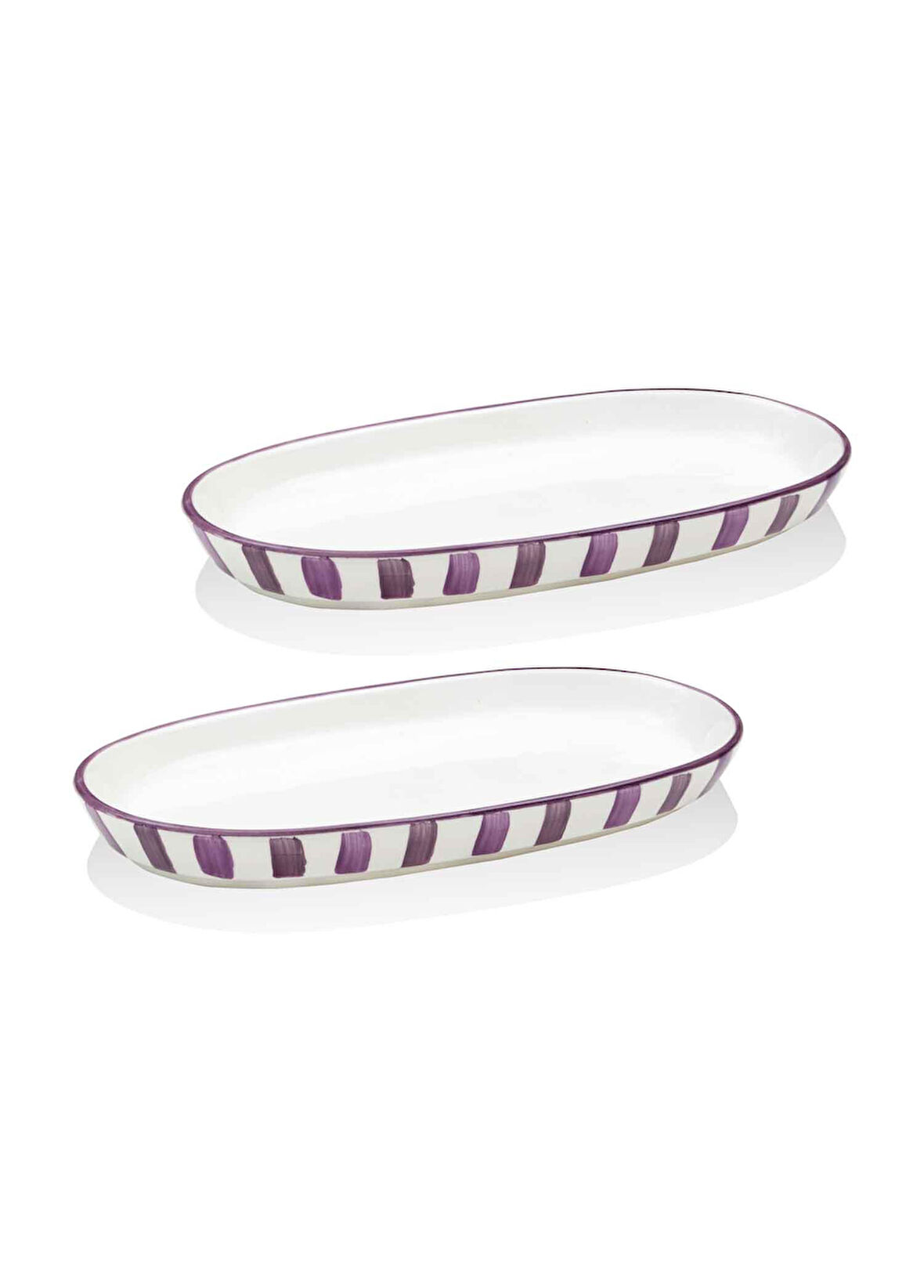 The Mia Joy Oval Servis 2li Set Mor 14x26x3 cm
