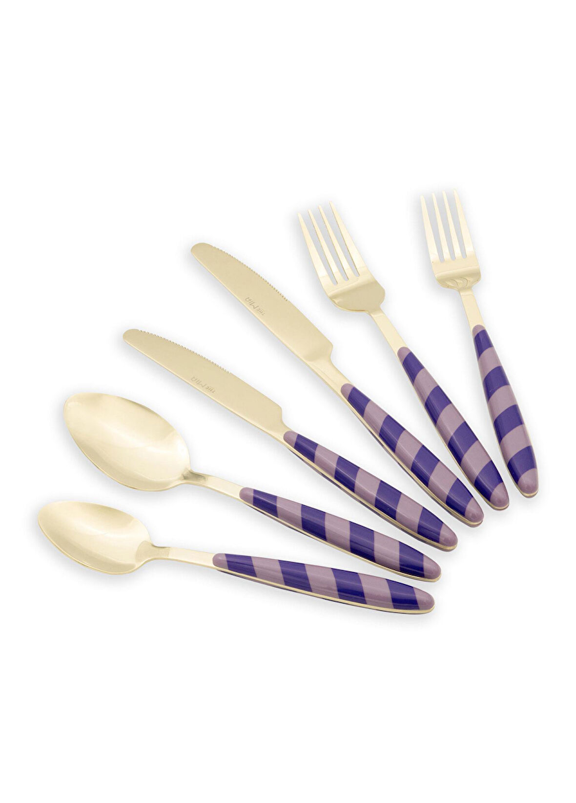 The Mia Joy Çatal Kaşık Bıçak Takımı Mor Gold 36 Parça