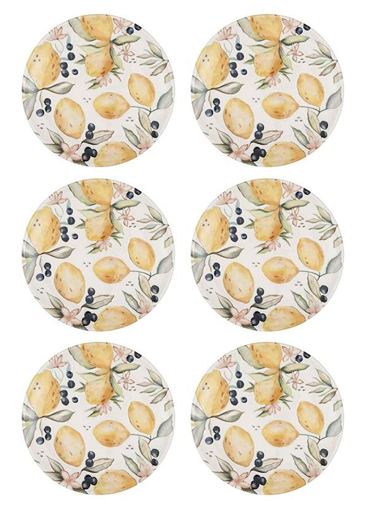 The Mia Limoncello Servis Tabağı 6lı Set 26CM LMN013