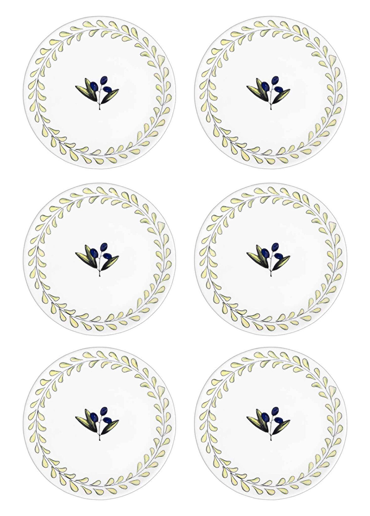 The Mia Olivos Servis Tabağı 6lı Set 26 cm OVS0004