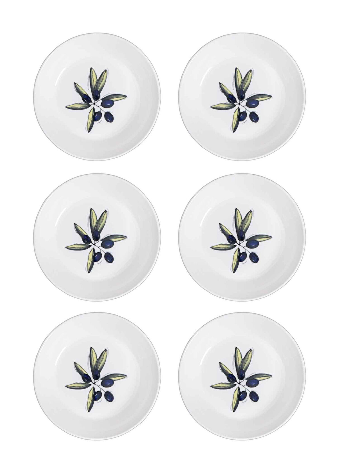 The Mia Olivos Yemek Tabağı 6lı Set 20 cm OVS0011