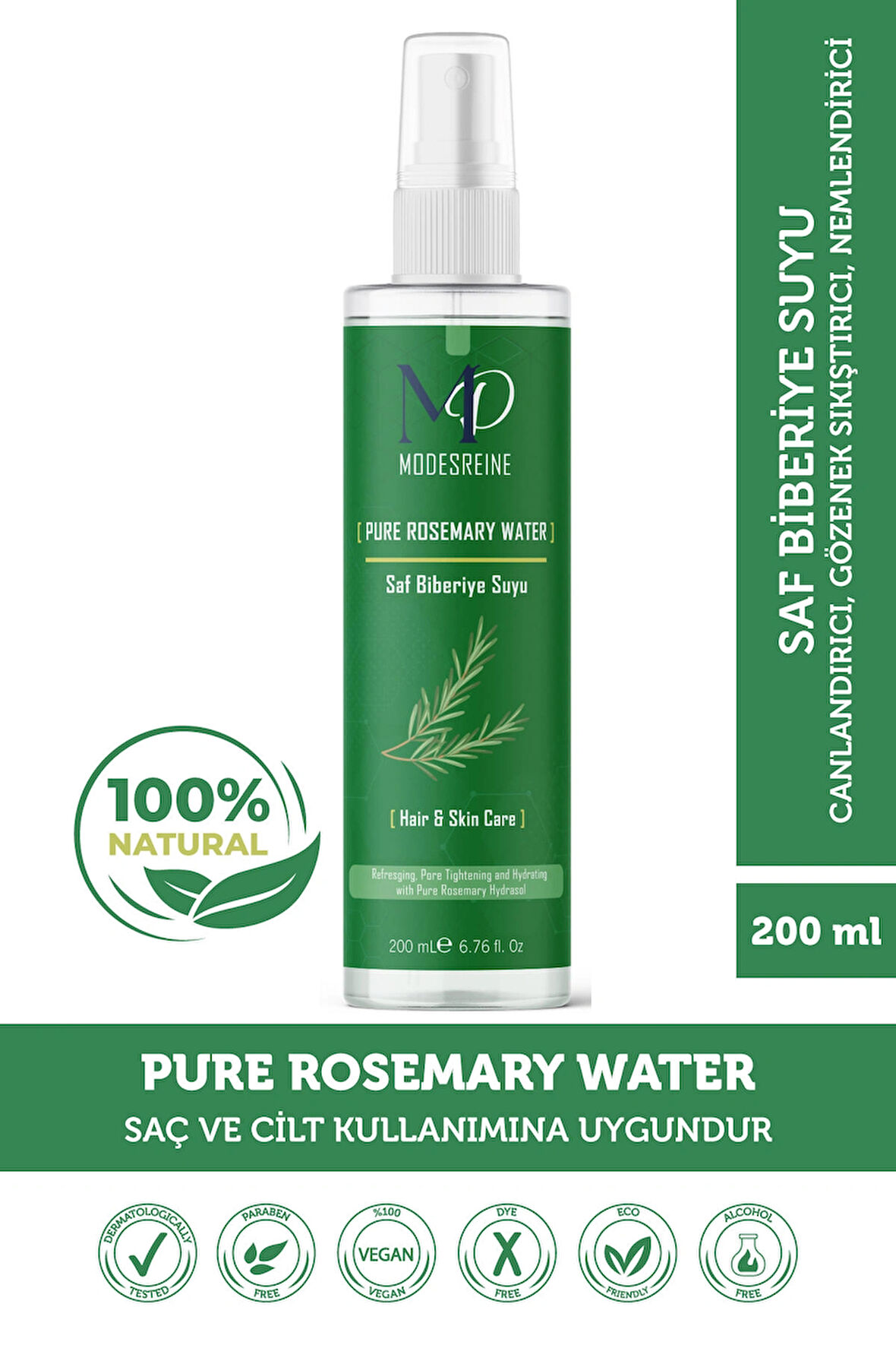 Pure Rosemary Water -Saf Biberiye Suyu