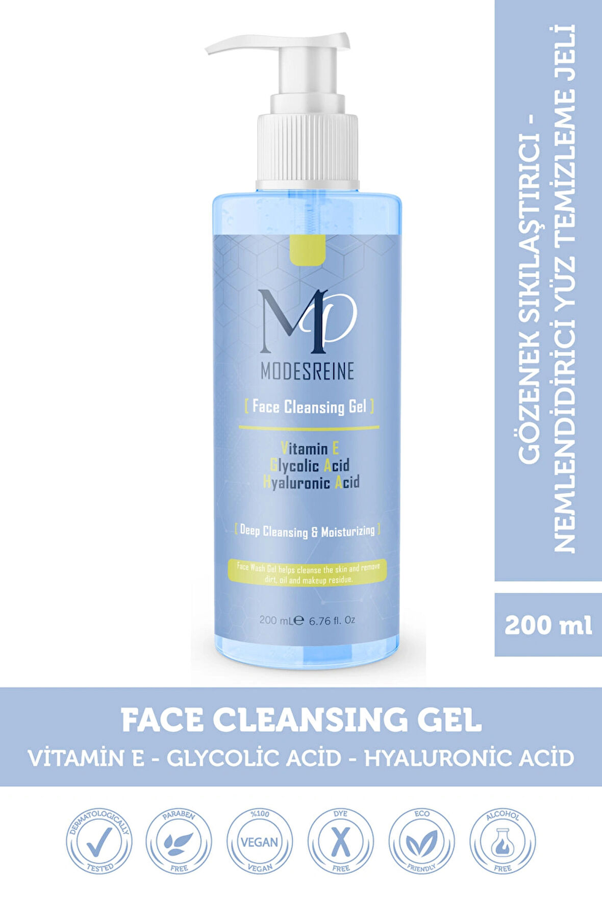 DEEP CLEANSİNG & MOİSTURİZİNG- Face Cleansing Gel- Tüm Ciltler İçin Yüz Temizleme Jeli 200 ML