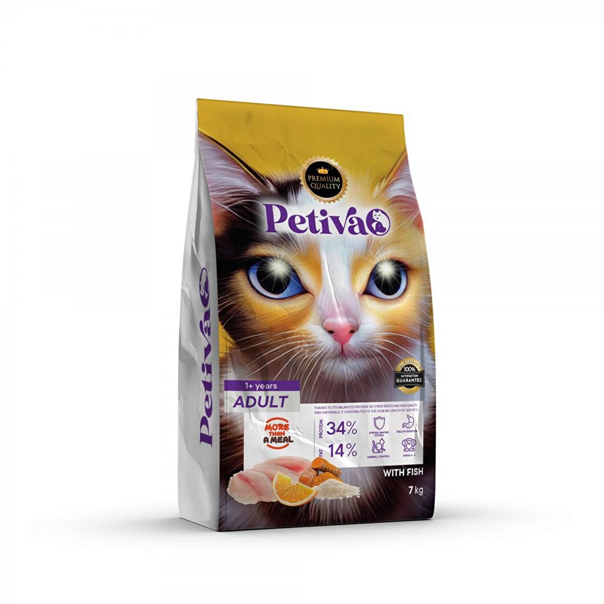 Petiva Yetişkin Balık Etli Kedi Maması 7 Kg