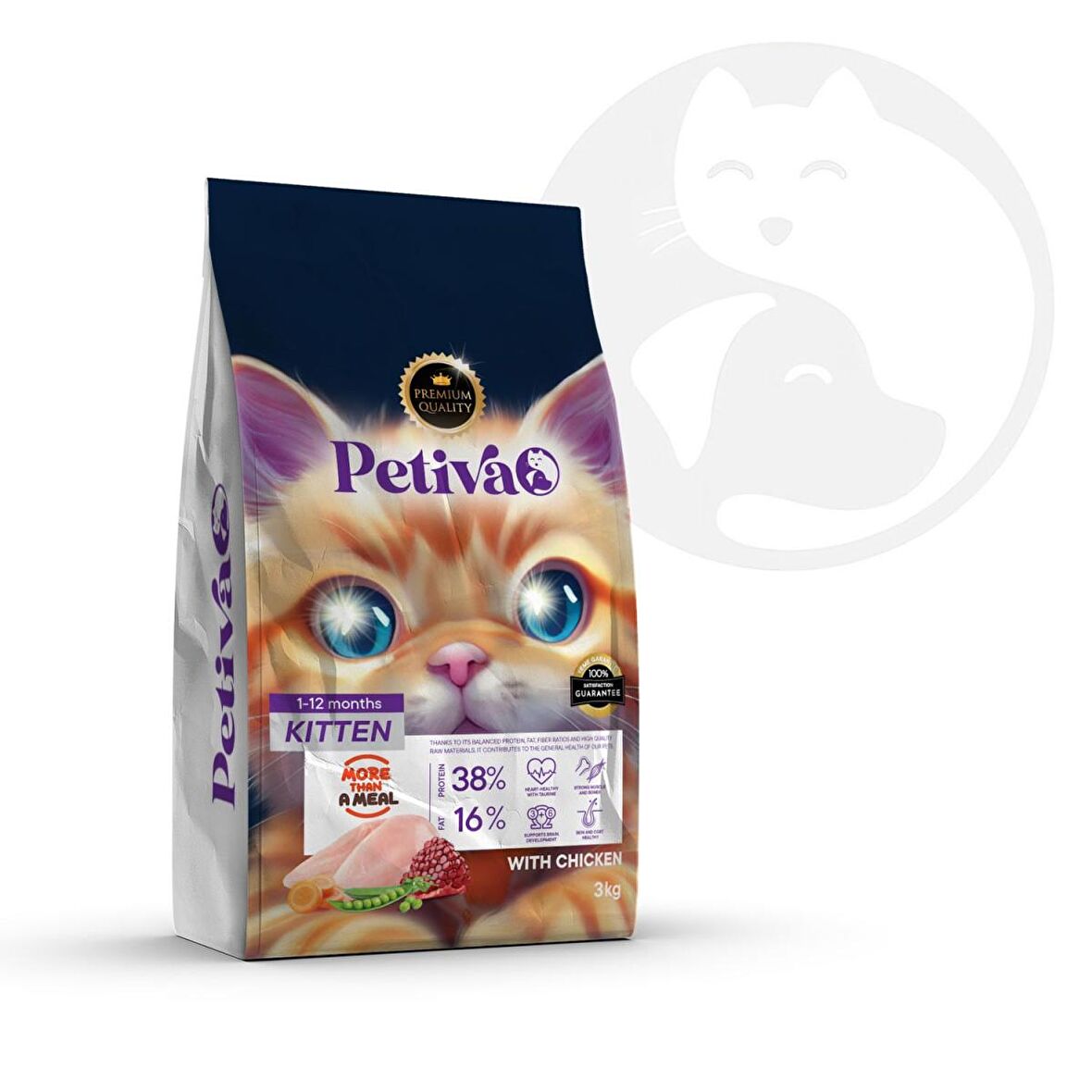 Petiva Tavuk Etli Yavru Kedi Maması 3Kg