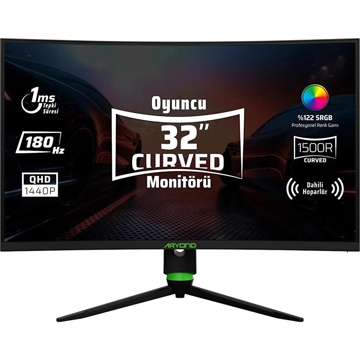 Monster Aryond A32 V2 32" 1ms 180 Hz QHD Curved VA Oyuncu Monitörü