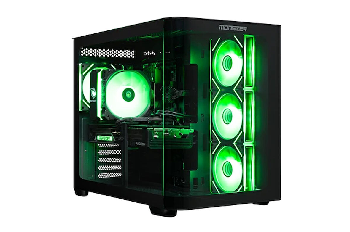 Monster TD3 V1.9.6.3 Intel Core i5 14400f 16 GB RAM 1 TB SSD RX 9060xt W11 Gaming Desktop - Siyah