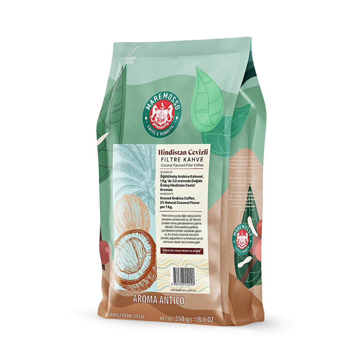 Hindistan Cevizi Aromalı Filtre Kahve 250 Gr.