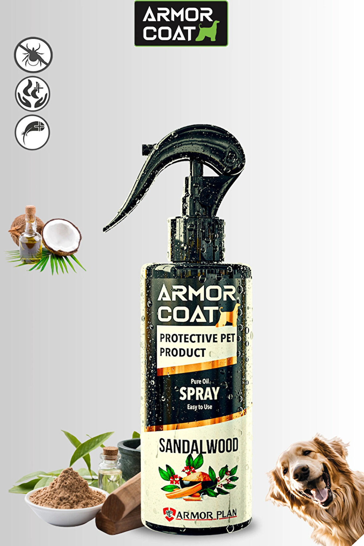 ARMOR COAT Köpek Bakım Spreyi Sandal Ağacı Kokulu 200 ml