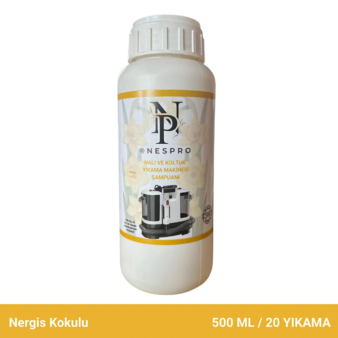 Nespro Halı ve Koltuk Yıkama Makinesi Şampuanı/Deterjanı - Nergis Kokulu Köpüksüz 500 Ml