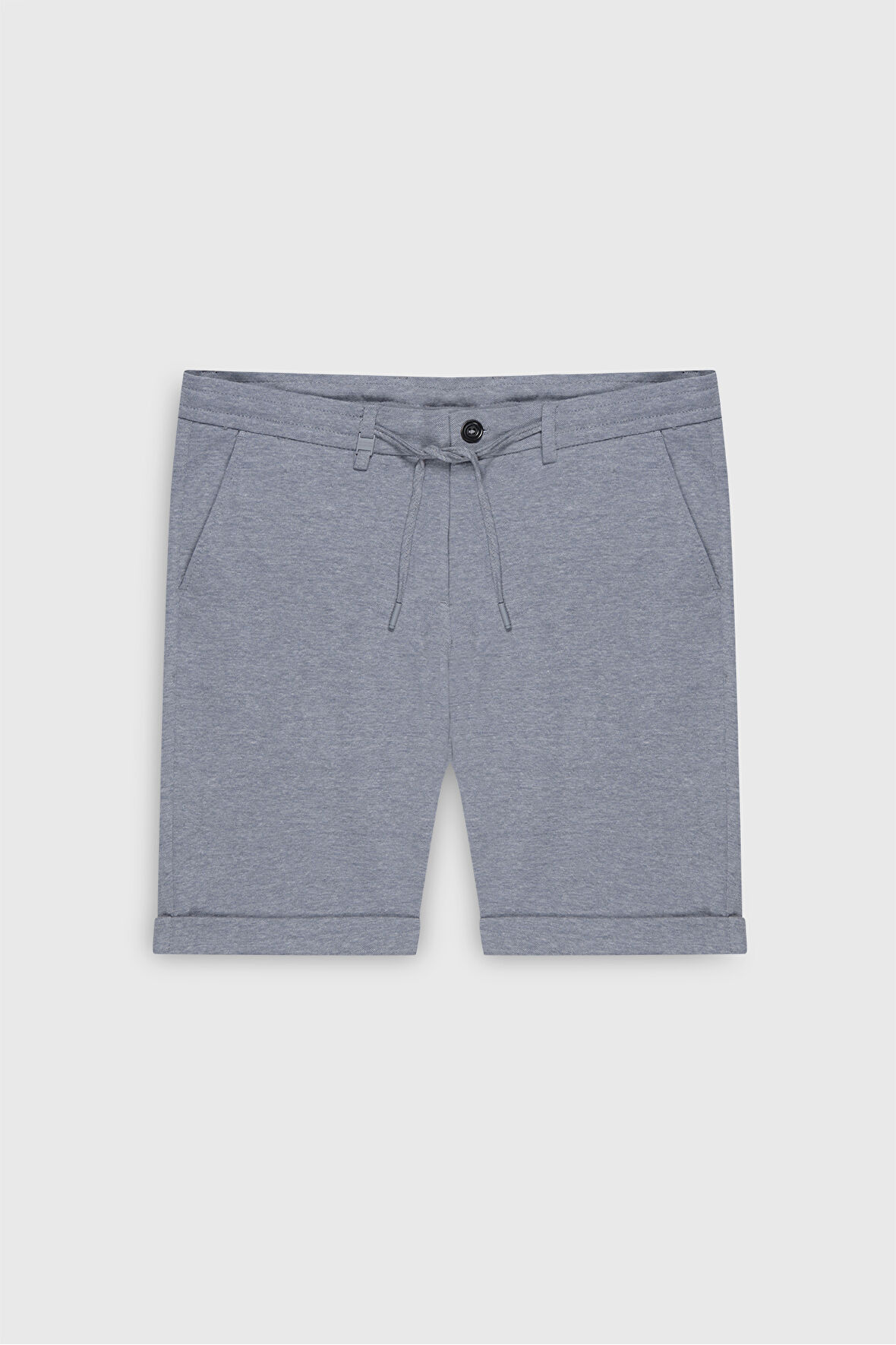 Slim Fit Dar Kesim Yan Cepli Gofre Desenli Şort