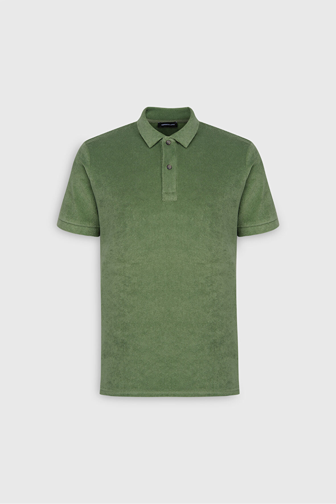 Slim Fit Dar Kesim Pamuklu Havlu Kumaş Polo Yaka Tişört