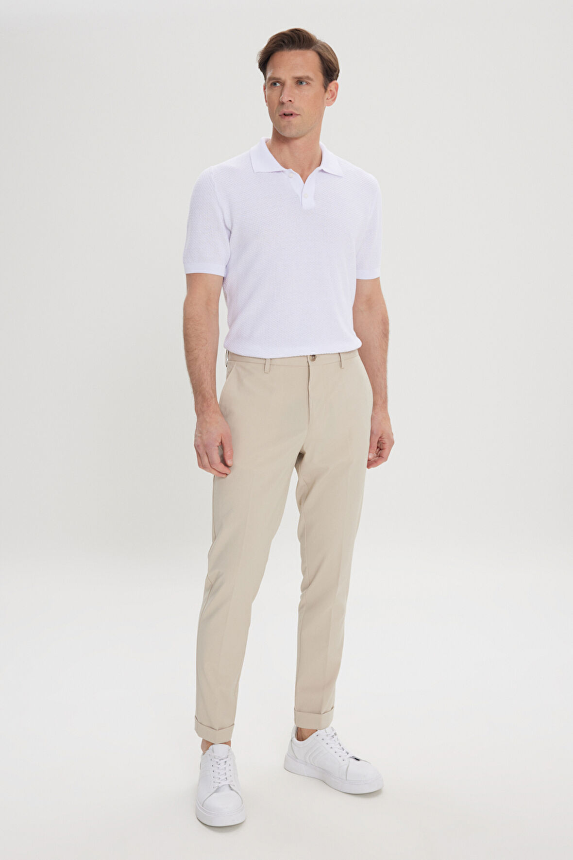 Slim Fit Dar Kesim Beli Lastikli Yan Cep Rahat Pantolon