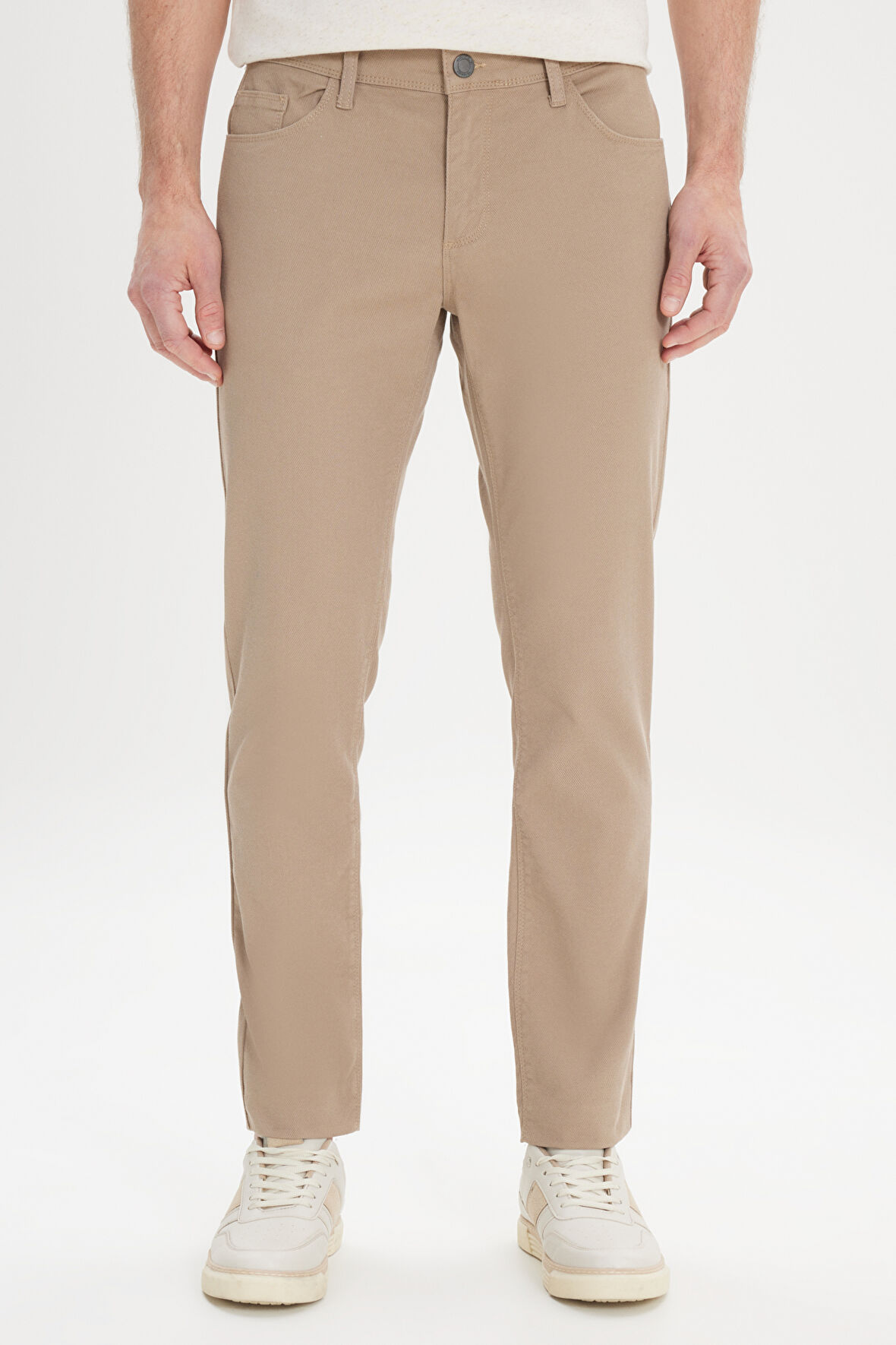 Slim Fit Dar Kesim 5 Cep Armürlü Esnek Pantolon