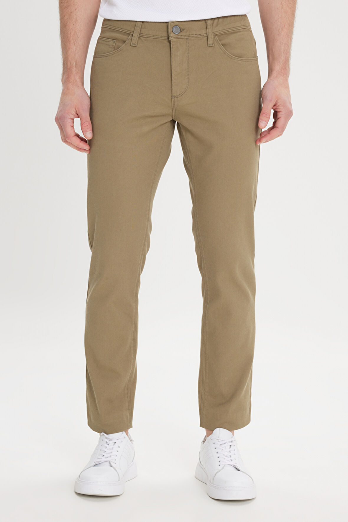 Slim Fit Dar Kesim 5 Cep Armürlü Esnek Pantolon