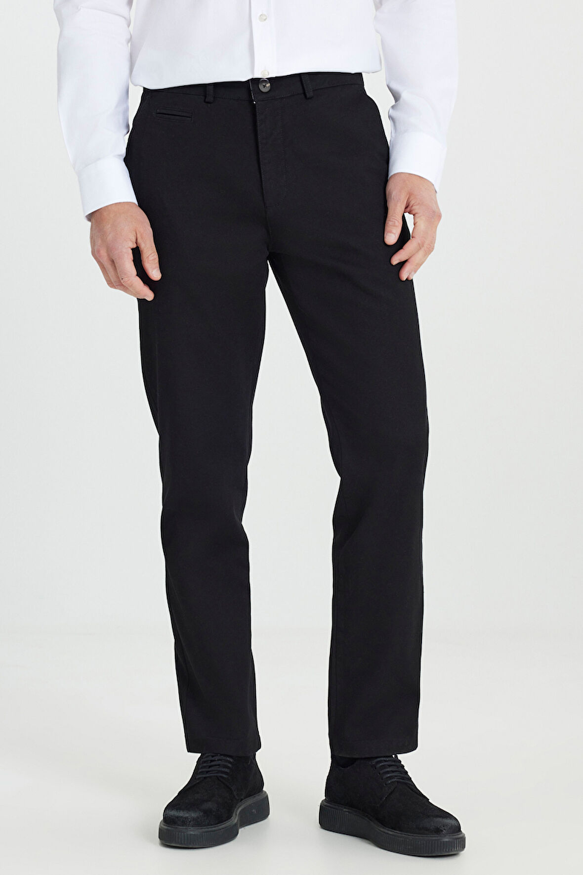 Comfort Fit Rahat Kesim Pamuklu Esnek Armürlü Yan Cep Pantolon