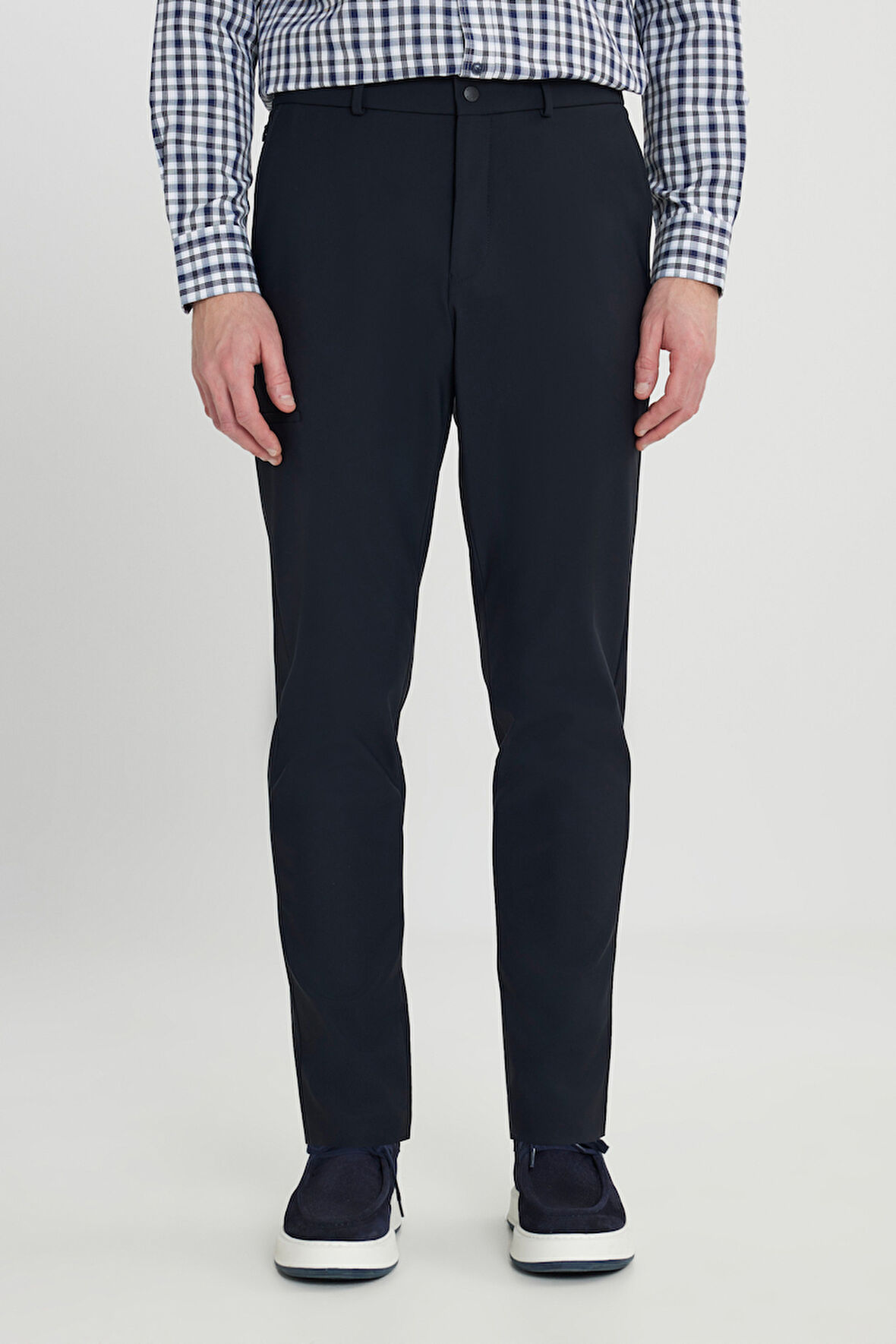 Slim Fit Dar Kesim Beli Bağlamalı Yan Cep Esnek Casual Pantolon