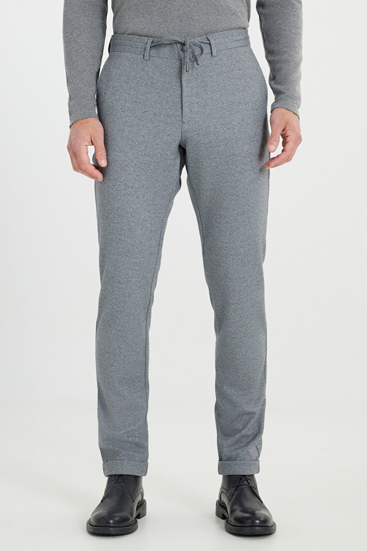 Relax Fit Rahat Kesim Beli Bağlamalı Esnek Takım Elbise Pantolonu