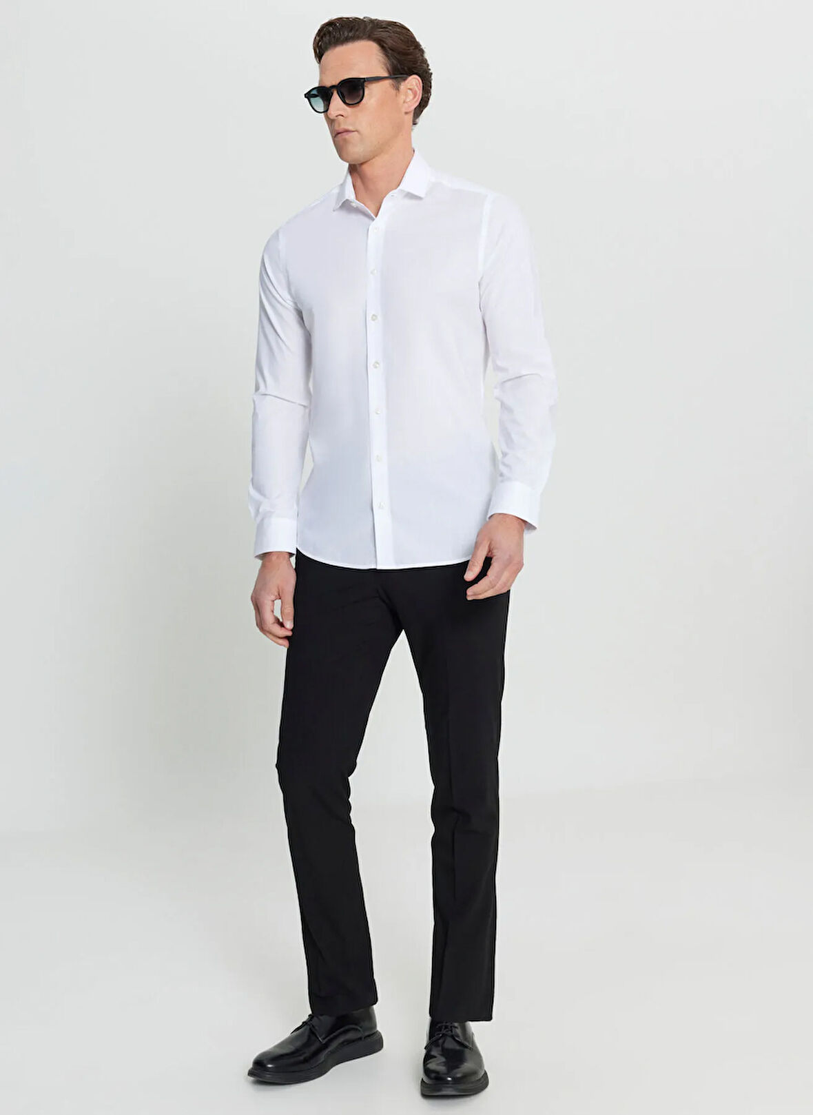 Altınyıldız Classics Slim Fit Düğmeli Yaka Beyaz Erkek Gömlek ACE020252040_BYZ