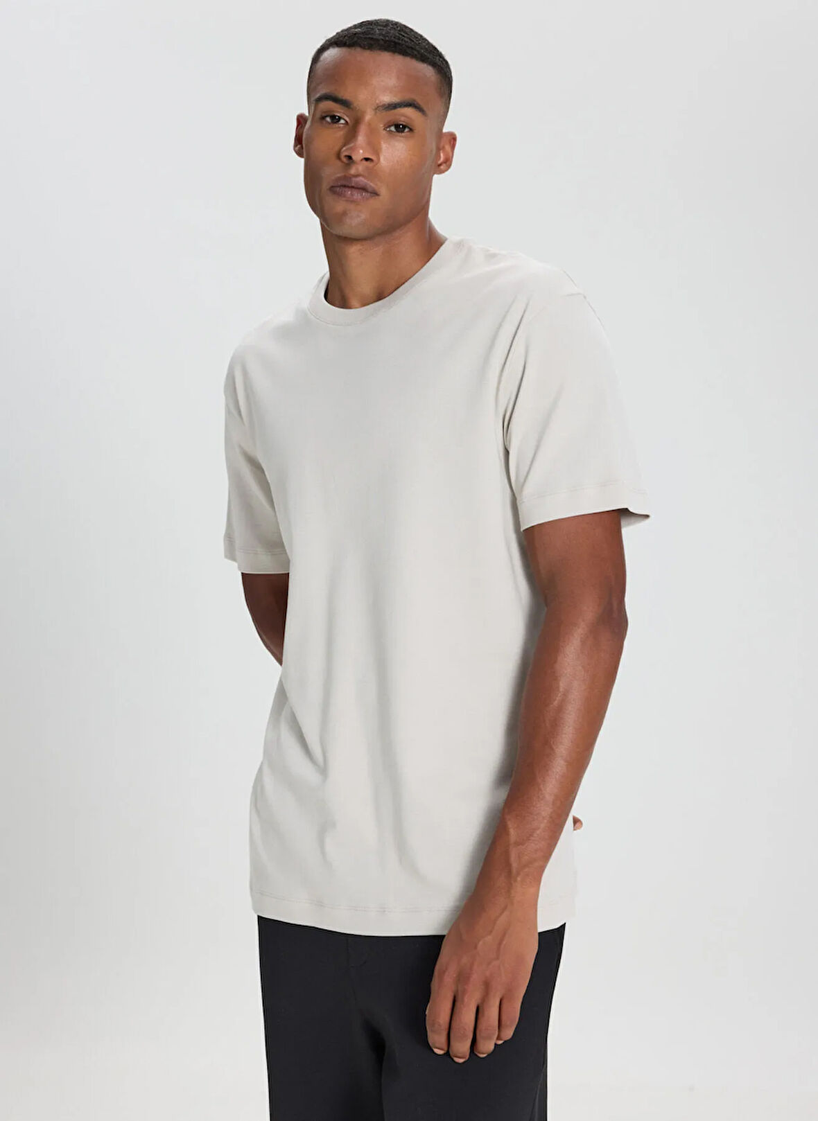 Altınyıldız Classics Bisiklet Yaka Taş Erkek T-Shirt ACE482510267_TAS