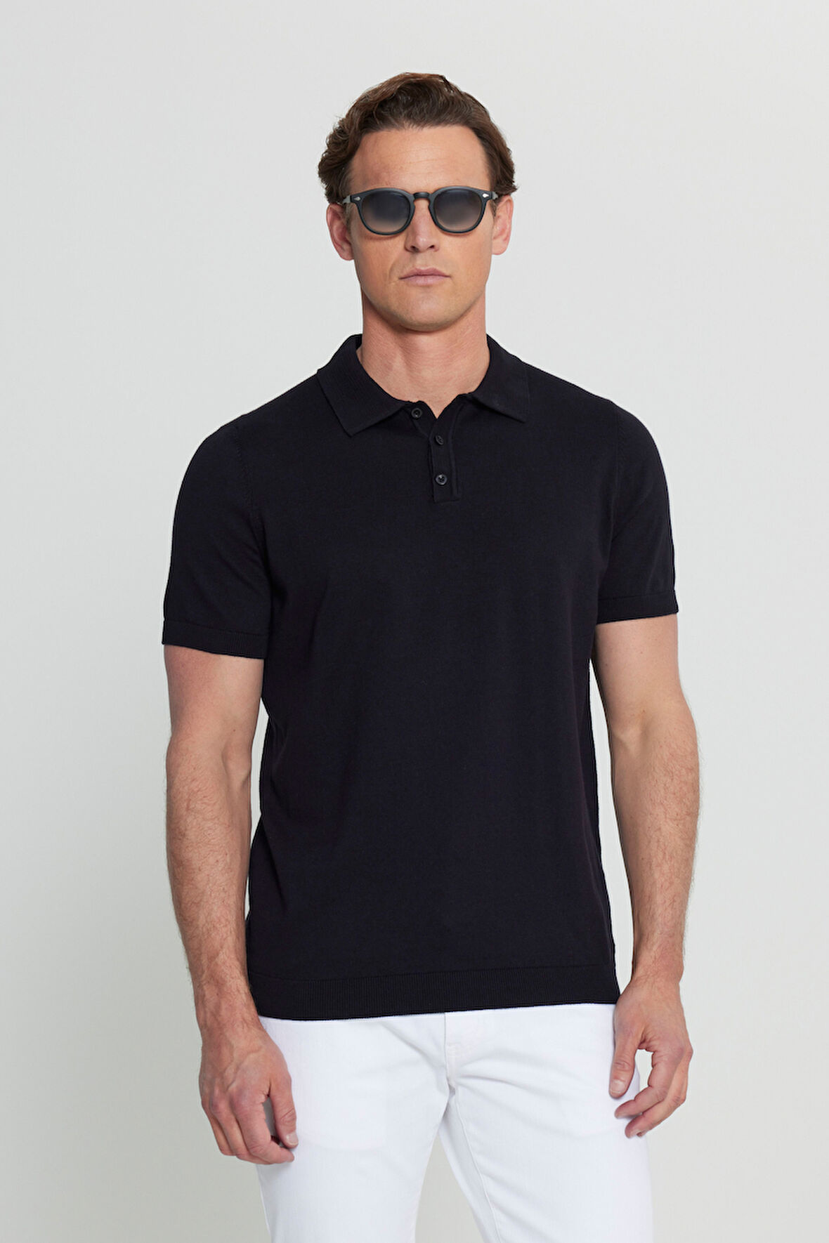 %100 Pamuk Standart Fit Normal Kesim Polo Yaka Triko Tişört