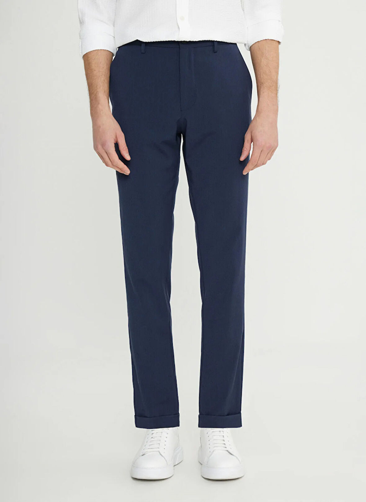 Altınyıldız Classics Lastikli Bel Normal Paça Slim Fit Lacivert Erkek Pantolon ACE001252195_LAC