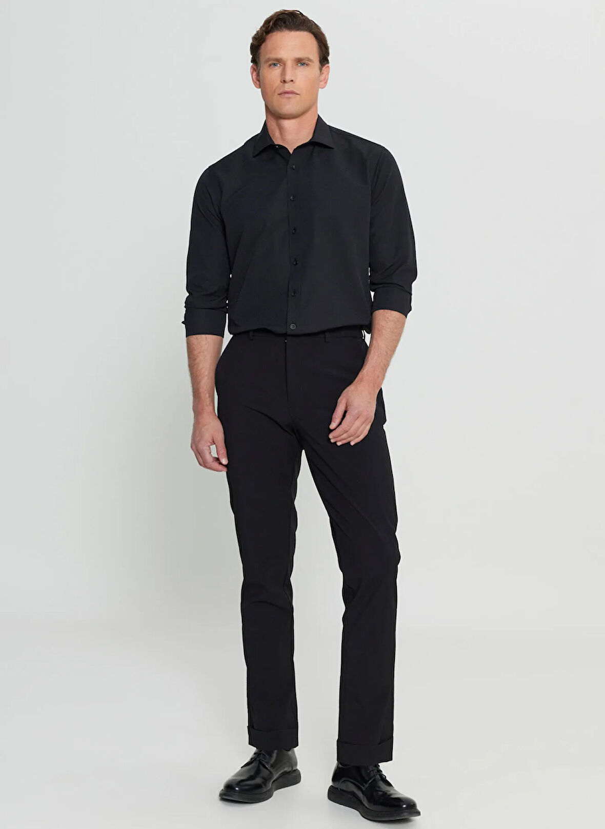 Altınyıldız Classics Lastikli Bel Normal Paça Slim Fit Siyah Erkek Pantolon ACE001252195_SYH