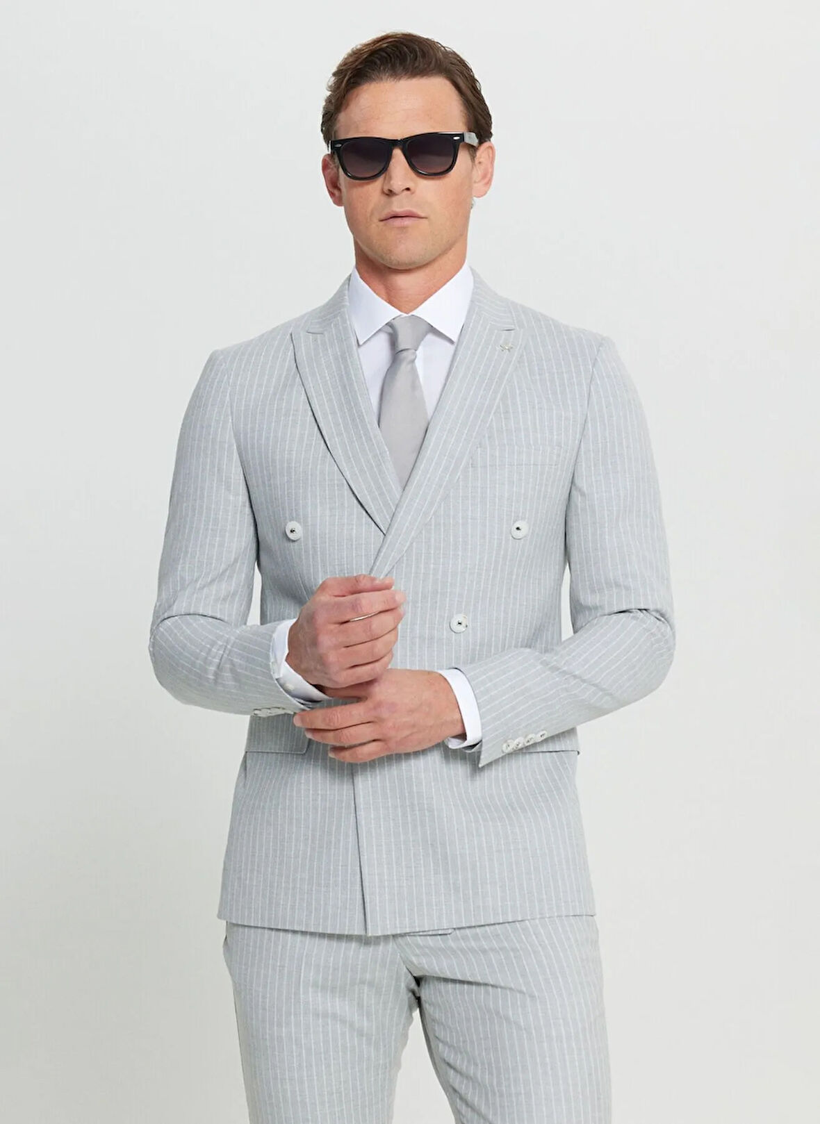 Altınyıldız Classics Normal Bel Slim Fit Açık Gri Erkek Takım Elbise ACE030252245_AGR