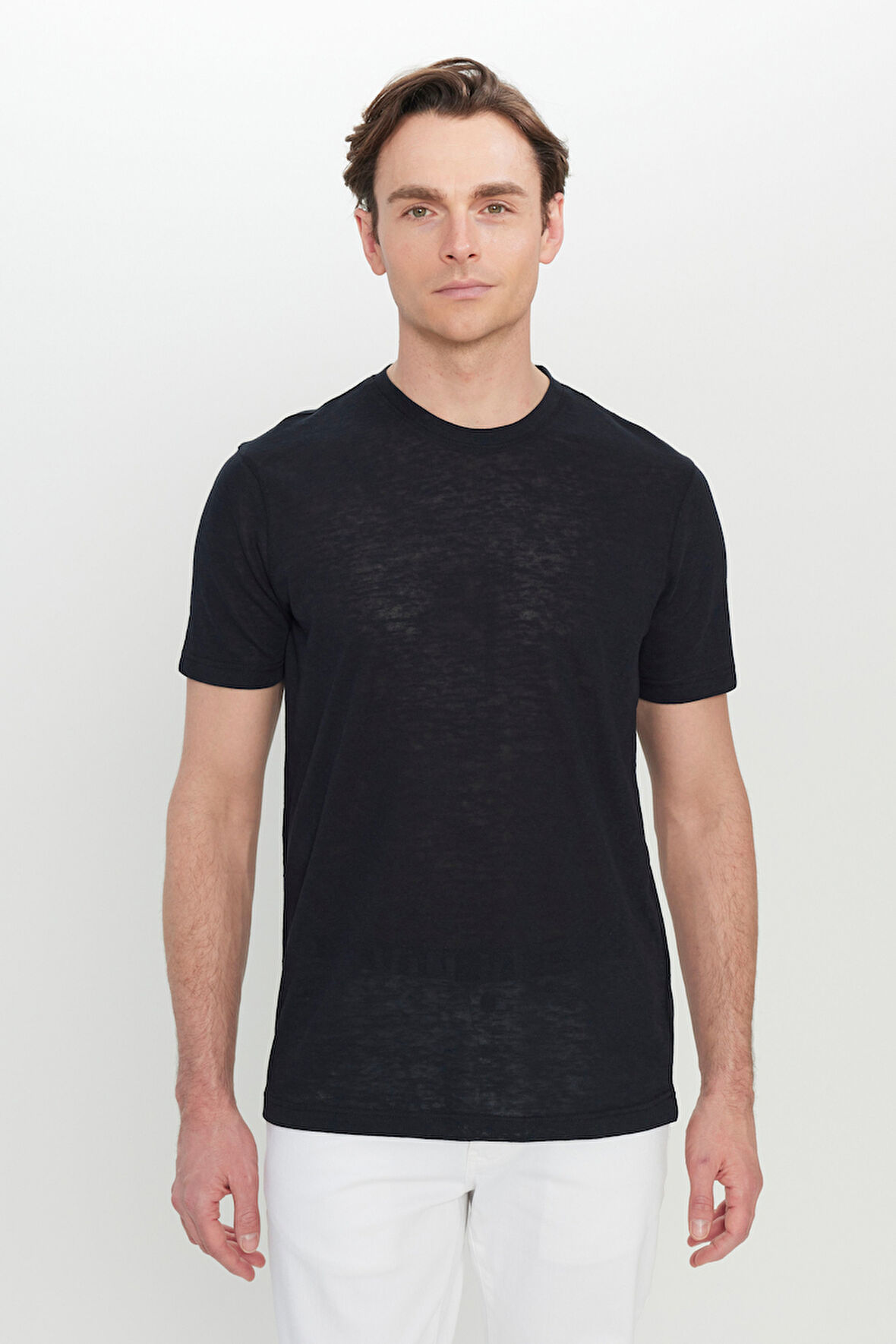 Pamuklu Slim Fit Dar Kesim Bisiklet Yaka Tişört