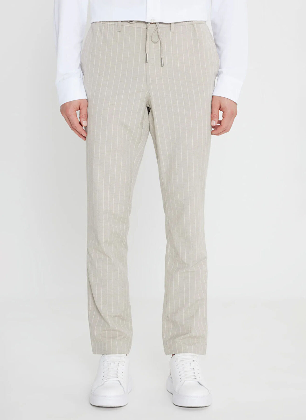 Altınyıldız Classics Bağlamalı Bel Normal Paça Slim Fit Vizon Erkek Pantolon ACE001252272_VIZ