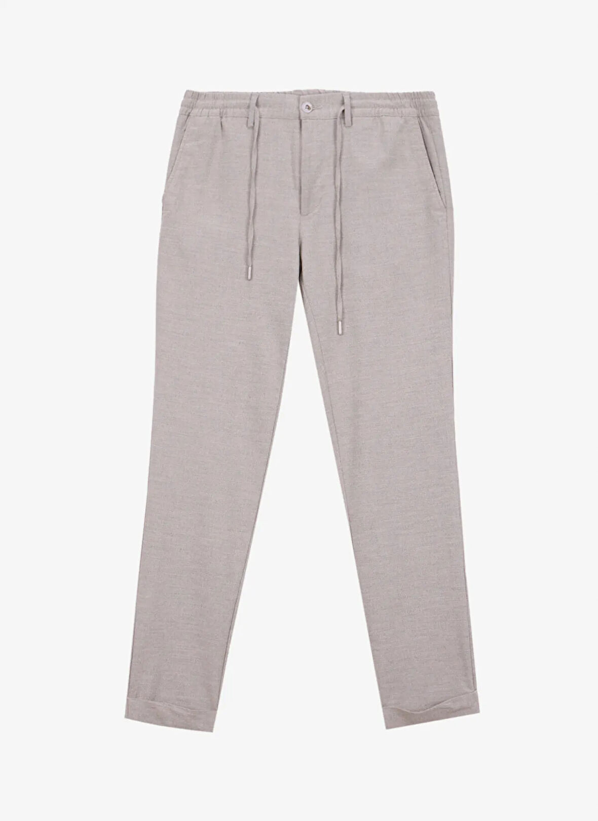Altınyıldız Classics Bağlamalı Bel Normal Paça Slim Fit Açık Gri Erkek Pantolon ACE001252270_AGR