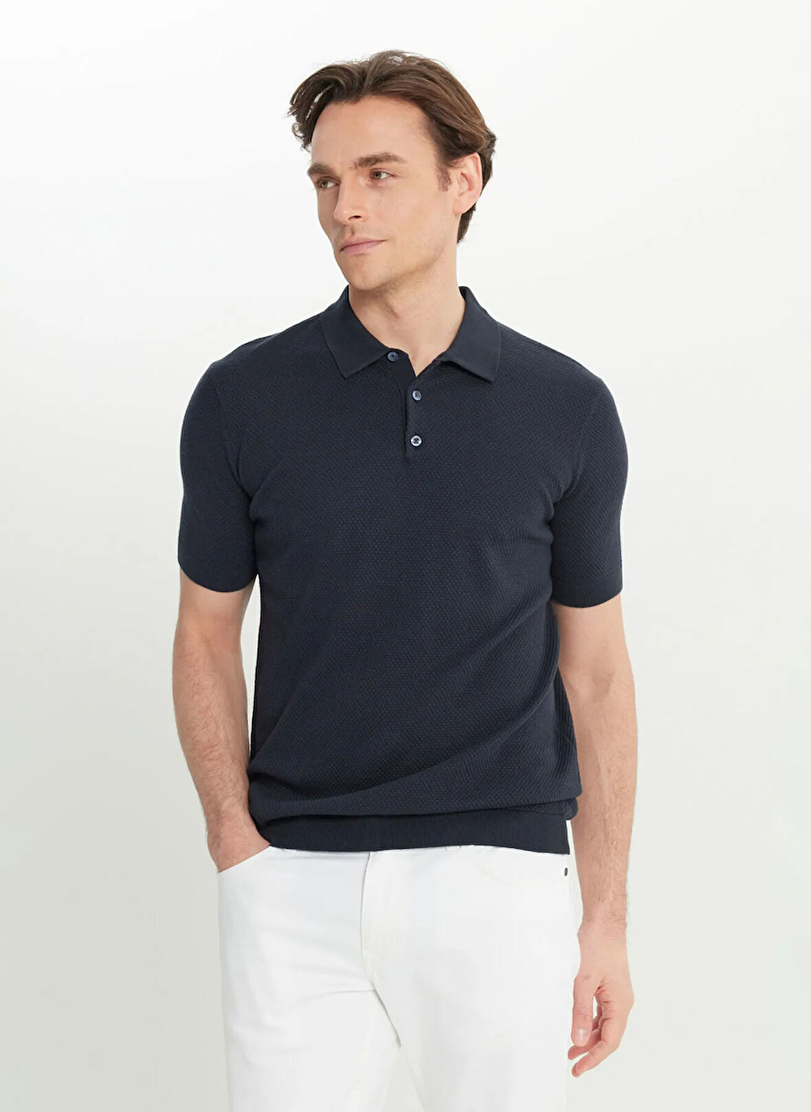 Altınyıldız Classics Polo Yaka Standart Lacivert Erkek Kazak ACE072252045_LAC