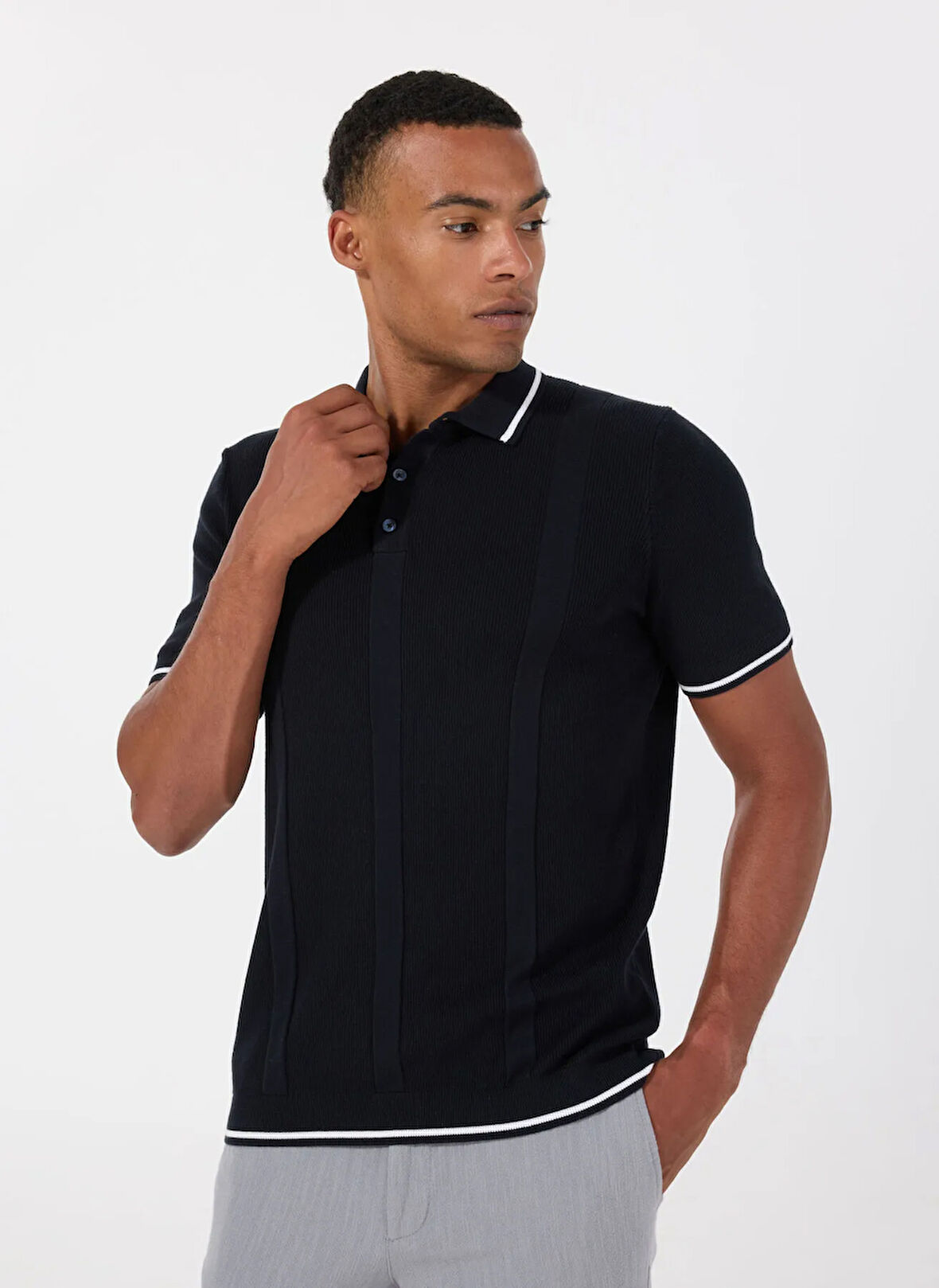 Altınyıldız Classics Polo Yaka Standart Lacivert Erkek Kazak ACE072252048_LAC