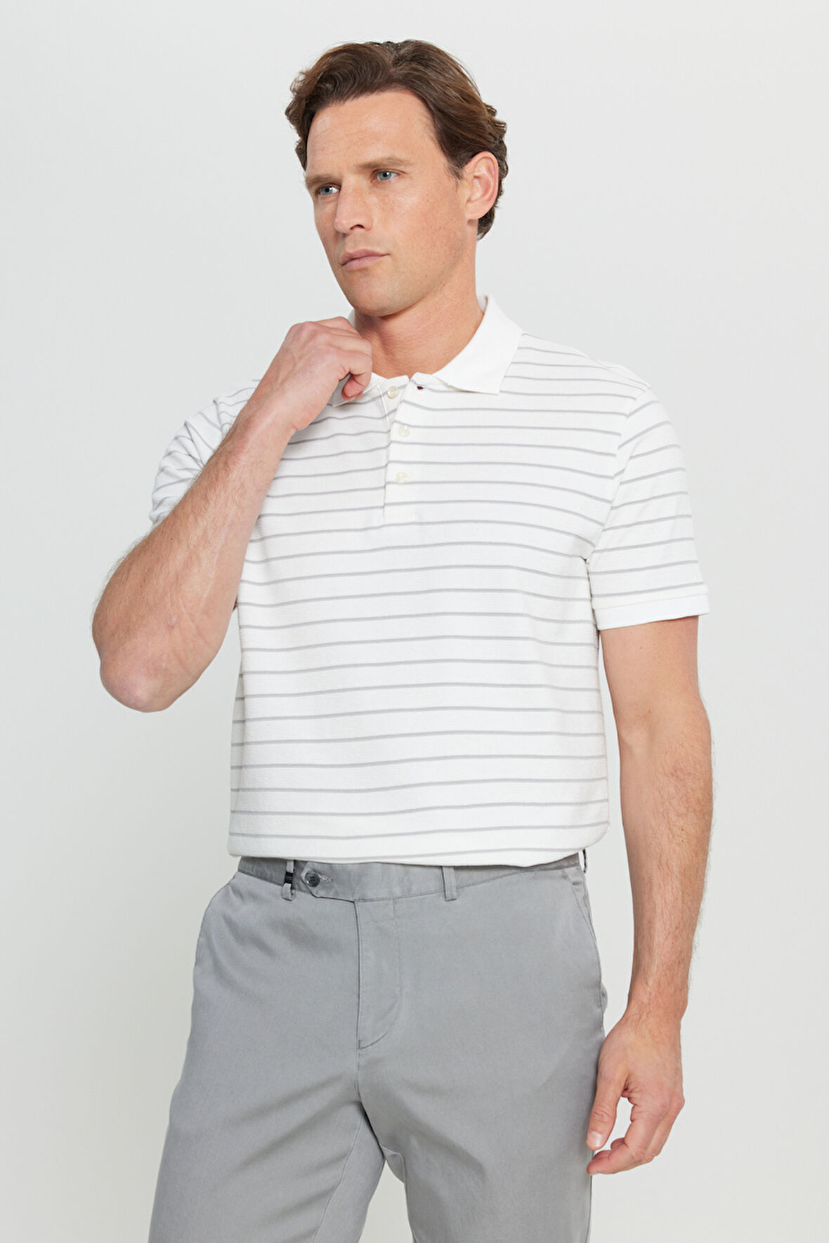 Pamuklu Slim Fit Dar Kesim Polo Yaka Tişört