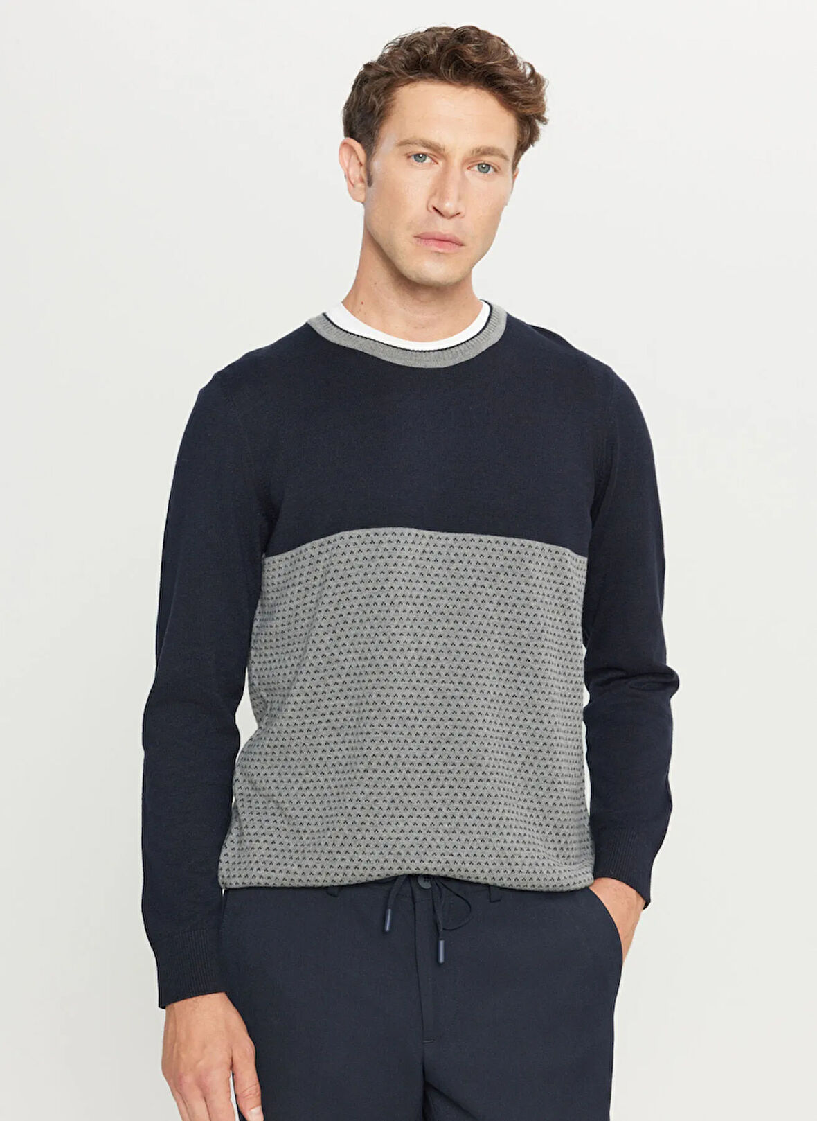 Altınyıldız Classics Bisiklet Yaka Standart Lacivert Erkek Kazak ACE049261225_LAC