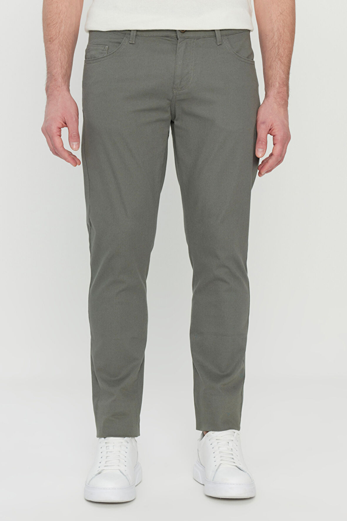 Pamuklu Slim Fit Dar Kesim 5 Cep Esnek Casual Pantolon